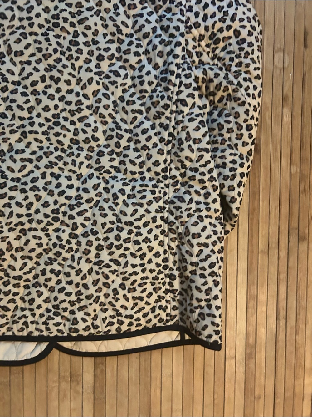 Talbots Women's Sz M Cottagecore Grabdmacore Quilted Cheetah Print Coat Jacket - Picture 14 of 16